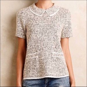 Anthro Postmark tweed top